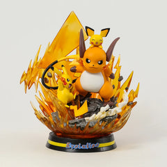 Pokemon Evolution Raichu Pikachu Pichu Light Up Statue Figure Collectible Model Toy