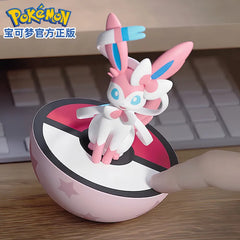 6pcs Pokemon Tumbler Sprigatito Gengar Pikachu Sylveon Sit In Rows Figure Kawaii Cute Statue Pvc Action Figurine Model Toy Gift