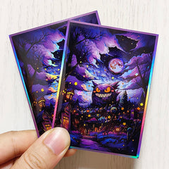 60PCS Anime Pokemon Gengar Card Sleeves The Starry Night Style Board Games WS PTCG Trading Cards Laser Shine Protective Case