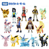 TOMY Pokemon Figura Allenatore Ash Ketchum Leon Eevee Jolteon Flareon Leafeon Glaceon Umbreon Modello Originale Azione Regalo di Compleanno