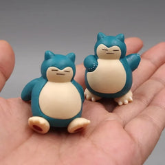 5 Pcs/Lot Pokemon Cartoon Snorlax Toys Mini Figure Doll1.8-3cm Micro Landscape Kids Gift Cake Decoration Kawaii Ornaments Doll