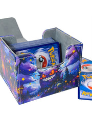 Anime Pokemon Gengar Deck Box The Starry Night Style Yugioh WS OCG PTCG Trading Cards Pu Leather Storage Collection Box 110+