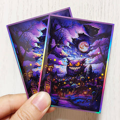60PCS Anime Pokemon Gengar Card Sleeves The Starry Night Style Board Games WS PTCG Trading Cards Laser Shine Protective Case