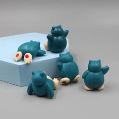 5 Pcs/Lot Pokemon Cartoon Snorlax Toys Mini Figure Doll1.8-3cm Micro Landscape Kids Gift Cake Decoration Kawaii Ornaments Doll