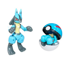 Pokemon Action Figure Transformer Doll Pokeball Figurine Poke Ball Deform Pikachu Greninja Lucario Mew Snorlax Lapras Kids Toy