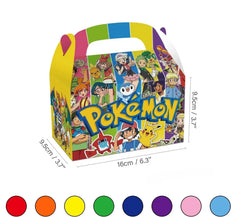 12/60PCS Pokemon Birthday Party Decor Pikachu Boy Paper Gift Bag Candy Box Baby Shower For Kids Favor Event Party Supplies Gifts