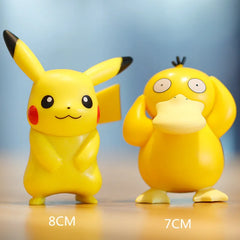 6Pcs/Set Pokemon Anime Figure Toys Pikachu PVC Cake Car Decoration Ornaments Action Figure Toys Model Children Birthday Gifts