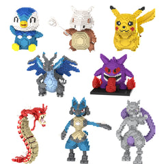 Pokemon Building Block Lucario Mewtow Cubone Gyarados Gengar Piplup Mega Charizard Figure DIY Assembly Micro Bricks Toys for Kid