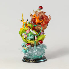 Pokemon Pikachu Charmander Bulbasaur Squirtle Evolution PVC Collection Model Statue Anime Figure Toy