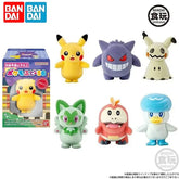 Bandai Genuine Pokemon Figure Toys Q Version Flocking Series 6 Pikachu Sprigatito Gengar Mimikyu Fuecoco Anime Model Decoration