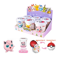 Pokemon Transform Toy Series Anime Figure Pikachu Piplup Mimikyu Cubone Cup-shaped Shrink Balls Toys For Children Birthday Gifts