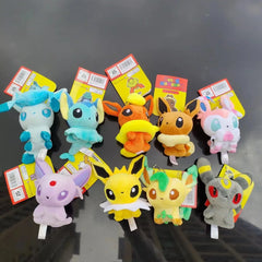 Pokemon Plush 10cm Eevee Keychain Anime Figures Umbreon Sylveon Espeon Soft Stuffed Plushie Doll Toy Pendant