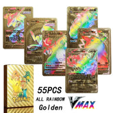 2024 NUOVE 27-55 PZ Carte Pokemon Colorate in Lamina d'Oro Charizard Pikachu Arceus Argento Arcobaleno Inglese Tedesco VSTAR GX V VMAX