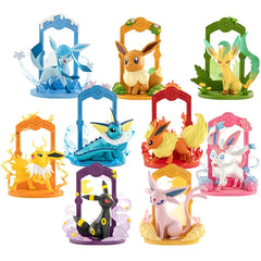 9pcs/Set Pokemon Eeveelution Figure Set Eevee Sylveon Espeon Glaceon Leafeon Box Anime Figure Toy Children's Birthday Gift