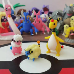 1:20 Anime Mareep Flaaffy Ampharos Figure Proportion World Diy 3D Printing Cute Cartoon Character Desktop Model Children Gift