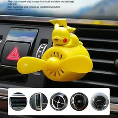 Pokemon Cartoon Anime Pikachu Car Air Freshener Perfume Diffuser Rotating Propeller Outlet Fragrance Auto Decoration Accessories