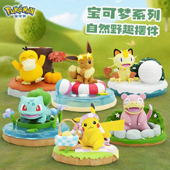 Anime Pokemon Figure Pikachu Eevee Meowth Bulbasaur Decoration Ornaments Action Figure Model Toys Children Birthday Gifts