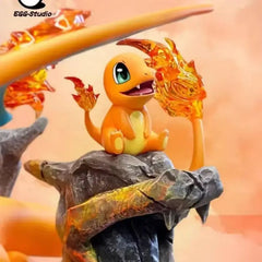 Anime Pokemon Charizard Family Figure Bucket Ocean Blastoise Valley Collectible Action Figurine Statue Dolls Model Ornaments
