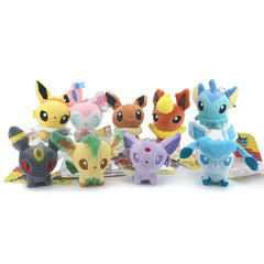 Pokemon Plush 10cm Eevee Keychain Anime Figures Umbreon Sylveon Espeon Soft Stuffed Plushie Doll Toy Pendant