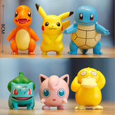 6Pcs/Set Pokemon Anime Figure Toys Pikachu PVC Cake Car Decoration Ornaments Action Figure Toys Model Children Birthday Gifts