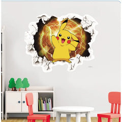 Pokemon PVC Wall Stickers Pikachu Anime Cartoon Room Wall Sticker Decor Living Room Dormitory Decoration Poster