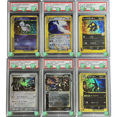 PSA 10 carte Pokémon (Umbreon-Holo, Charizard-Shiny, Lugia-Holo, Rayquaza-Shiny, Mew-Holo, Charizard-Holo)