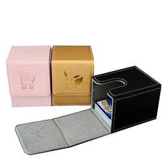 Cartoon Pokemon Card Deck Storage Box Kawaii Eevee Pu Ptcg Brand Box Gengar Large Capacity Card Deck Box Ws Card Case Toys