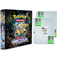 Cartella Album Bones Pokemon Scarlet e Violet Starlet con 20 fogli 9 tasche TCG copertina rigida