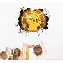 Pokemon PVC Wall Stickers Pikachu Anime Cartoon Room Wall Sticker Decor Living Room Dormitory Decoration Poster