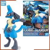 Bandai Original Pokemon Anime Figure Lucario Action Figure Assembly Model Toys Collectible Model Ornaments Gifts for Children