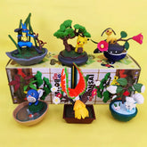 Re-ment Pokemon Pikachu Vulpix Ho-Oh Poliwag Mawile Lucario Pianta in vaso Figura Scatola cieca Giocattoli Modello Collezione Ornamenti Regali
