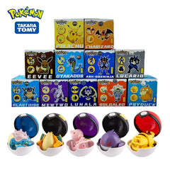Original Pokemon Elf Ball Toys Pocket Monsters Figures Model Pikachu Gengar Elf Ball Dragonite Snorlax Lapras Kids Toy