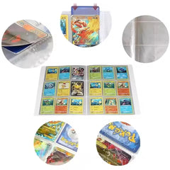 240PCS Pokemon Pikachu Mewtwo Game Card Collective Book Basketball Football Anime Card Protector Notebook Card Collection Folder