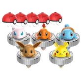 Pokemon Arena Set Spinning Top Ball Game Battle Pokeball Box Anime Figure Pikachu Charmander Squirtle Mew Eevee for Toy Child