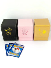 Cartoon Pokemon Card Deck Storage Box Kawaii Eevee Pu Ptcg Brand Box Gengar Large Capacity Card Deck Box Ws Card Case Toys