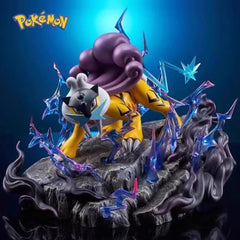 25cm New Pokemon Anime Figure Raikou Peripheral PVC Model Scene Statue Desktop Decoration Ornaments Kids Birthday Gifts Toys