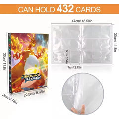 240PCS Pokemon Pikachu Mewtwo Game Card Collective Book Basketball Football Anime Card Protector Notebook Card Collection Folder