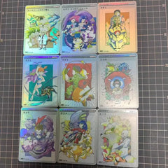 16Pcs/set PTCG Pokemon Anime Collection DIY Personality Style Trainers Series Color Holographic Flash Card Gym Leader AshKetchum