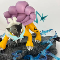 25cm New Pokemon Anime Figure Raikou Peripheral PVC Model Scene Statue Desktop Decoration Ornaments Kids Birthday Gifts Toys