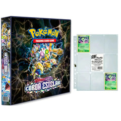 Cartella Album Bones Pokemon Scarlet e Violet Starlet con 10 fogli 9 tasche TCG copertina rigida