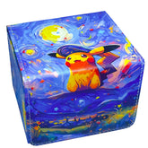 Anime Pokemon Pikachu Deck Box The Starry Night Style Yugioh WS OCG PTCG Trading Cards Pu Leather Storage Collection Box 110+
