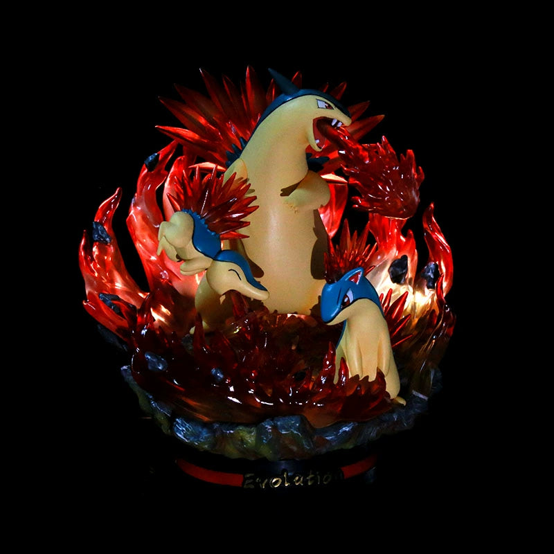 Pokemon Figura Evolution Eevee Action Figure Charizard Raichu Mewtwo Dragonite Venusaur Gengar Illuminous Model Decoration Gifts