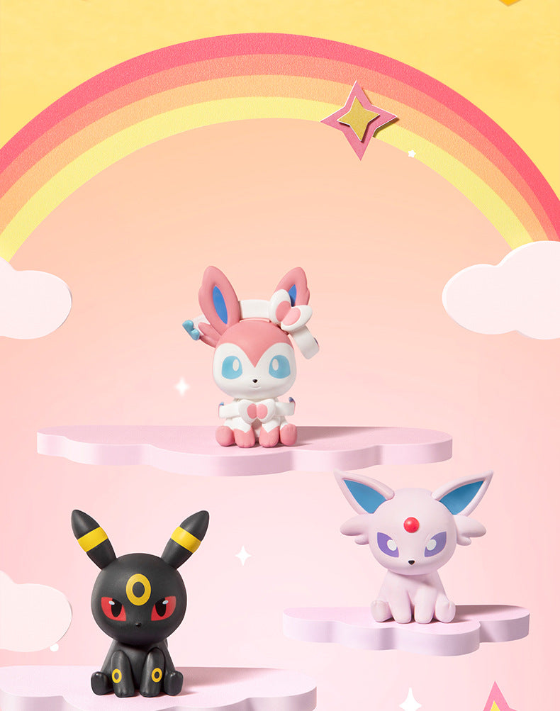 Pokemon Figures Eevee Evolution Vaporeon Espeon Umbreon Sylveon Leafeon Dolls 4cm PVC Model Pokémon Toys for Kids Christmas Gift
