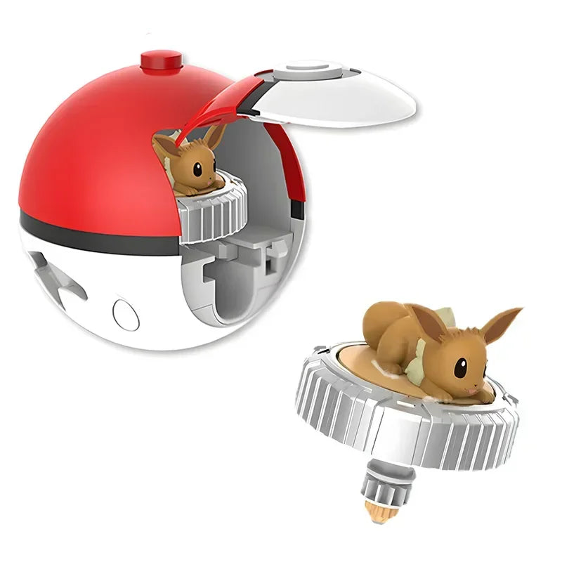 Pokemon Arena Set Spinning Top Ball Game Battle Pokeball Box Anime Figure Pikachu Charmander Squirtle Mew Eevee for Toy Child