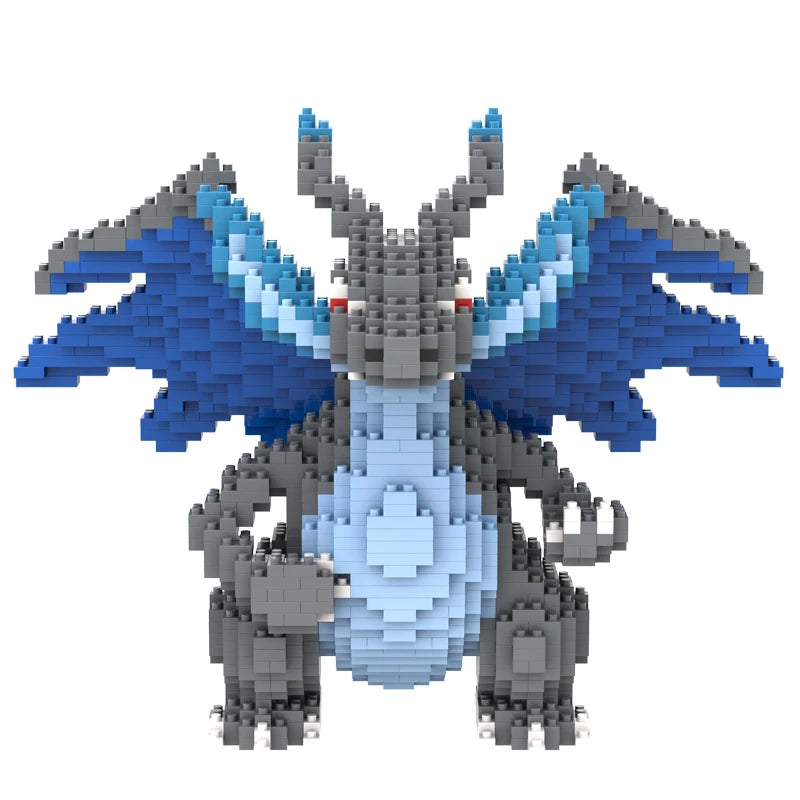 Pokemon Building Block Lucario Mewtow Cubone Gyarados Gengar Piplup Mega Charizard Figure DIY Assembly Micro Bricks Toys for Kid