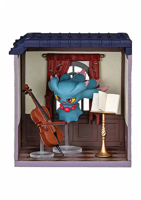 Original Re-Ment Pokemon Incredible Haunted House 2 Litwick Eevee Mimikyu Mismagius Greavard Action Figure Model Decor Toys Gift