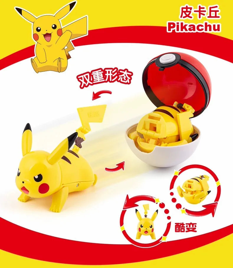 Original Pokemon Elf Ball Toys Pocket Monsters Figures Model Pikachu Gengar Elf Ball Dragonite Snorlax Lapras Kids Toy