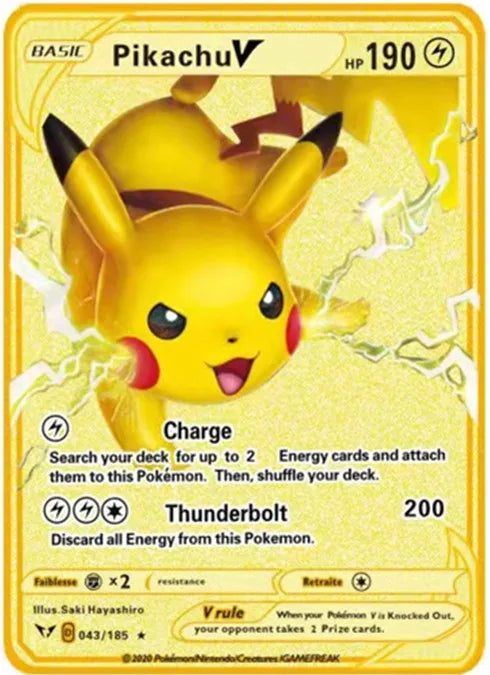 Pokemon English Metal Game Collection Card Anime Figure Charizard Pikachu Blastoise Mewtwo Battle Collection Carte Card Toy Gift