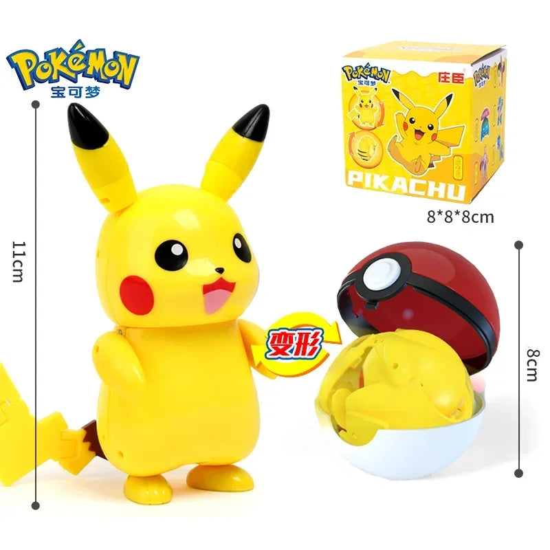 Original Pokemon Elf Ball Toys Pocket Monsters Figures Model Pikachu Gengar Elf Ball Dragonite Snorlax Lapras Kids Toy