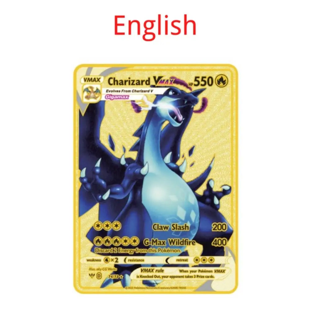 10000 point arceus vmax pokemon metal cards DIY card pikachu charizard golden limited edition kids gift game collection cards